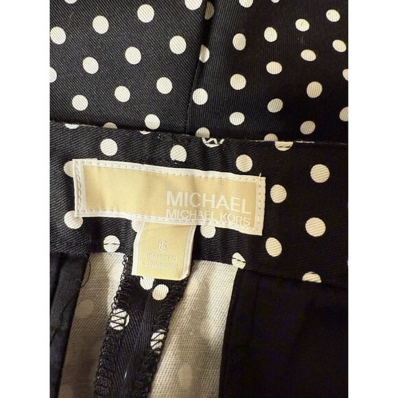 NWT Michael Kors size 6 black and white polka dot chino shorts women's - Picture 5 of 8